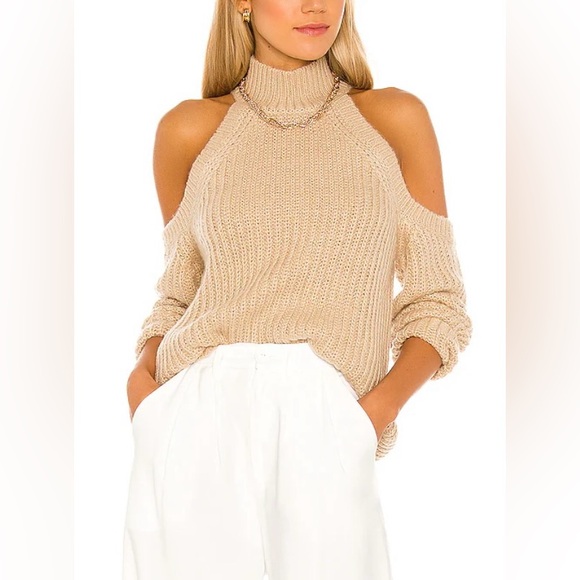 MAJORELLE Estrid cold shoulder Tan Women's Sweater - Picture 1 of 4